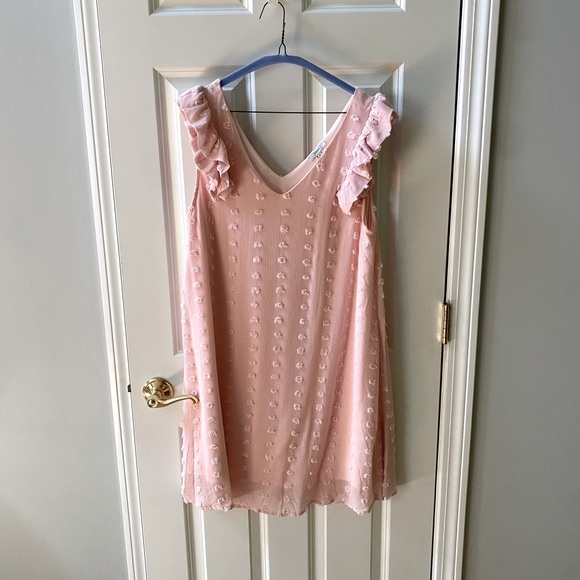 Pink Lily Women’s Pom Shift Dress in Light Pink - Picture 2 of 5